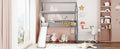 Twin Loft Bed With Slide, House Bed With Slide,White Old Sku :Lt000212Aae Gray Solid Wood