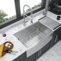 33 Farmhouse Sink 33 Inch Kitchen Sink Stainless Steel 18 Gauge Apron Front Kitchen Sink Brushed Nickel Stainless Steel