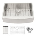 33 Farmhouse Sink 33 Inch Kitchen Sink Stainless Steel 18 Gauge Apron Front Kitchen Sink Brushed Nickel Stainless Steel