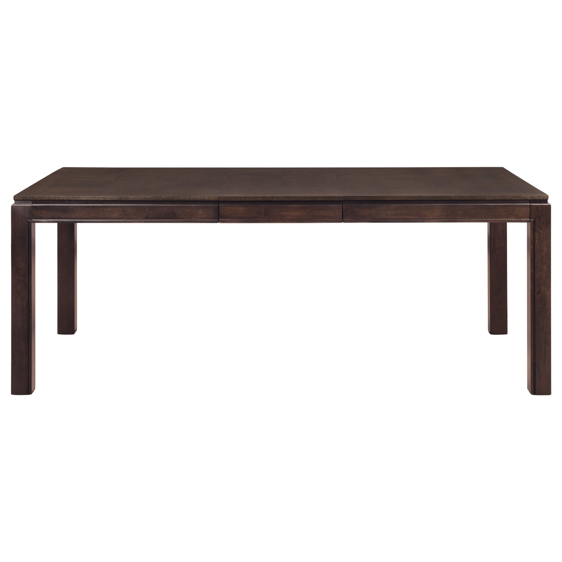 Contemporary Dark Brown 5Pc Dining Set Table With Extension Leaf And 4X Upholstered Side Chairs Modern Dining Room Furniture Wood Wood Dark Brown Seats 4 Wood Dining Room Extendable Contemporary 4 Leg Rectangular Dining Table With Chair Wood