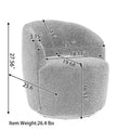 Teddy Fabric Swivel Accent Armchair Barrel Chair With Black Powder Coating Metal Ring,Light Pink Light Pink,Light Pink Foam,Foam Wool,Wool
