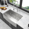 36 Farmhouse Sink 36 Inch Kitchen Sink Stainless Steel 18 Gauge Apron Front Kitchen Sink Brushed Nickel Stainless Steel