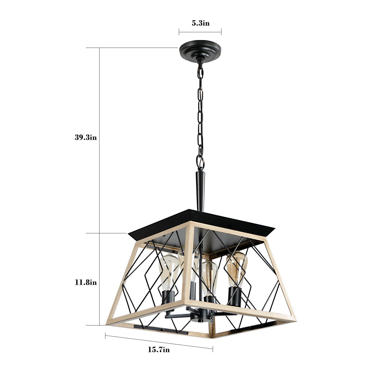 4 Light Farmhouse Chandeliers For Dining Room Oak No Bulbs Oak Ceiling Lights Traditional Metal