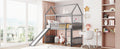 Twin Loft Bed With Slide, House Bed With Slide,White Old Sku :Lt000212Aae Gray Solid Wood