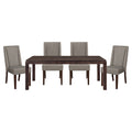 Contemporary Design Dark Brown Finish 1Pc Dining Table With Separate Extension Leaf Wooden Dining Furniture Brown Mix Dining Room Contemporary Solid Wood