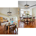 4 Light Farmhouse Chandeliers For Dining Room Oak No Bulbs Oak Ceiling Lights Traditional Metal