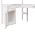 Twin Size Loft Bed With Drawers, Cabinet, Shelves And Desk, Wooden Loft Bed With Desk White Old Sku :Lt000505Aak White Solid Wood