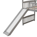 Twin Loft Bed With Slide, House Bed With Slide,White Old Sku :Lt000212Aae Gray Solid Wood