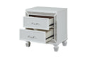 Crystal Modern Style 2 Drawer Nightstand Made With Wood Finished In White White White 2 Drawers Bedside Cabinet Bedroom Contemporary,Modern Drawers White Solid Wood Mdf Wood