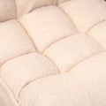 Single Sofa Reclining Chair Japanese Chair Lazy Sofa Tatami Balcony Reclining Chair Leisure Sofa Adjustable Chair White Cotton Metal