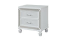 Crystal Modern Style 2 Drawer Nightstand Made With Wood Finished In White White White 2 Drawers Bedside Cabinet Bedroom Contemporary,Modern Drawers White Solid Wood Mdf Wood
