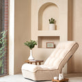 Single Sofa Reclining Chair Japanese Chair Lazy Sofa Tatami Balcony Reclining Chair Leisure Sofa Adjustable Chair White Cotton Metal