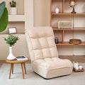 Single Sofa Reclining Chair Japanese Chair Lazy Sofa Tatami Balcony Reclining Chair Leisure Sofa Adjustable Chair White Cotton Metal