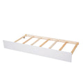 Full Size Platform Bed With Trundle And Shelves, White White Pine