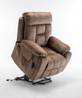 Recliners Lift Chair Relax Sofa Chair Livingroom Furniture Living Room Power Electric Reclining For Elderly Antique Brown Cotton Velvet