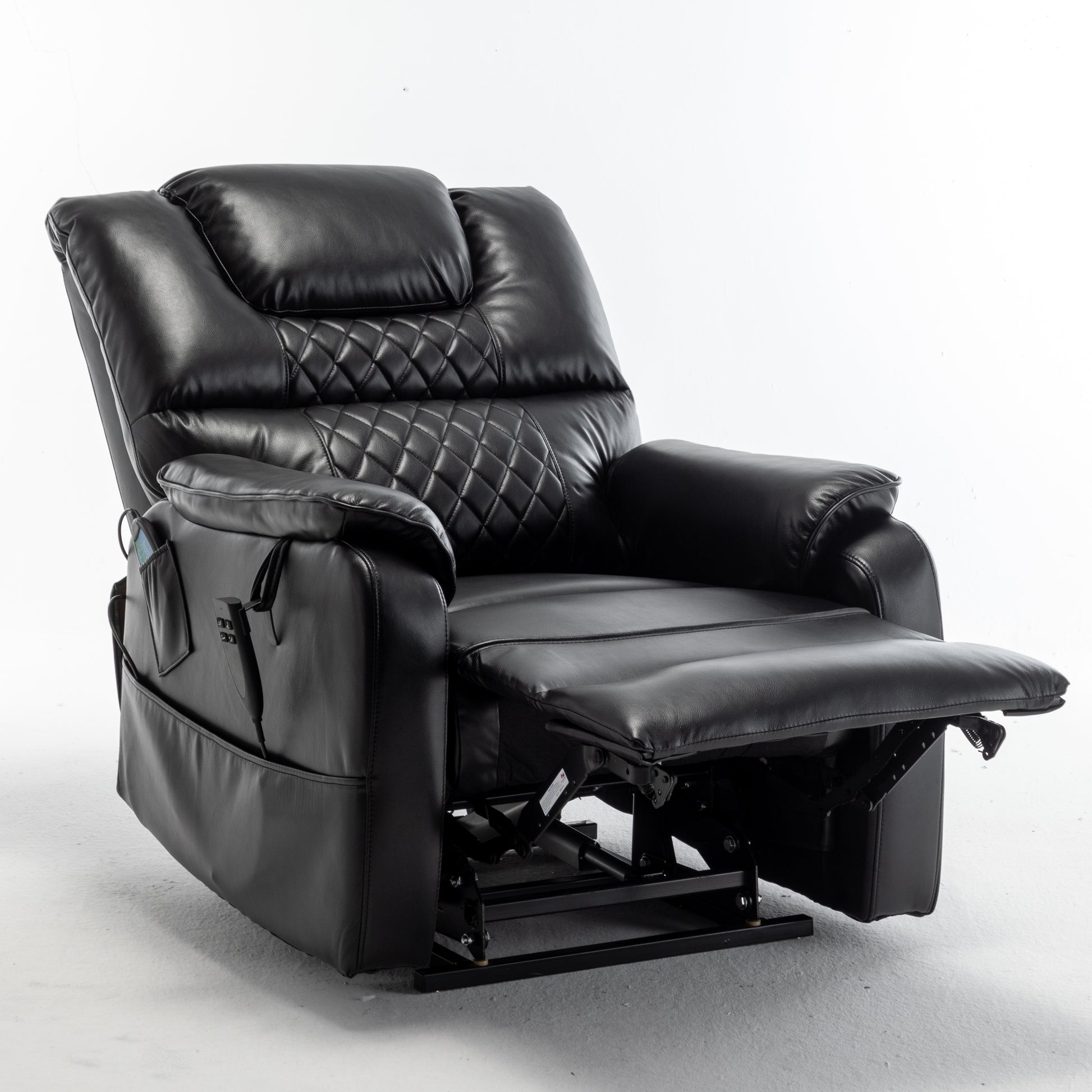 Lounge Chair Lift Chair Relax Sofa Chair Sitting Room Furniture Sitting Room Power Supply Elderly Electric Lounge Chair 180 Degree Lying Flat Black Cotton Pu