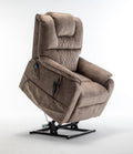 Lounge Chair Lift Chair Relax Sofa Chair Sitting Room Furniture Sitting Room Power Supply Elderly Electric Lounge Chair 180 Degree Lying Flat Beige Brown Cotton Velvet