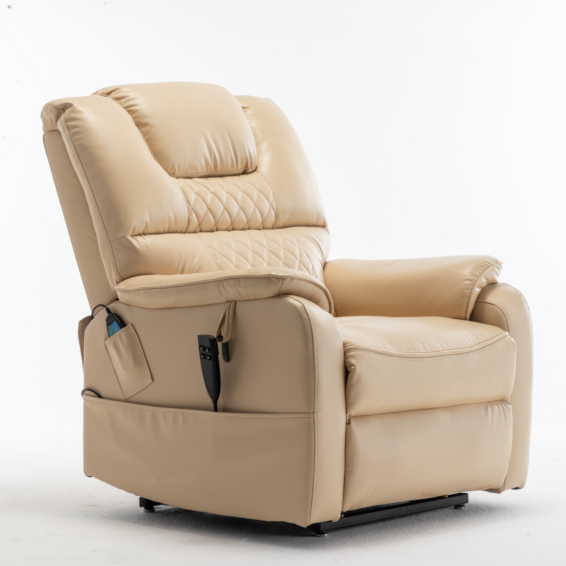 Lounge Chair Lift Chair Relax Sofa Chair Sitting Room Furniture Sitting Room Power Supply Elderly Electric Lounge Chair 180 Degree Lying Flat Beige Yellow Cotton Pu