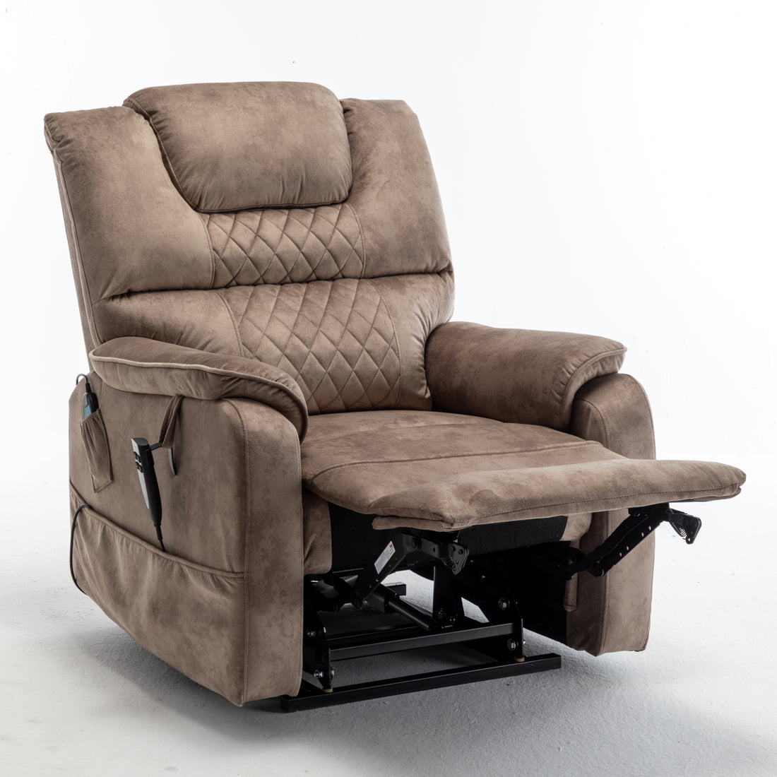 Lounge Chair Lift Chair Relax Sofa Chair Sitting Room Furniture Sitting Room Power Supply Elderly Electric Lounge Chair 180 Degree Lying Flat Beige Brown Cotton Velvet