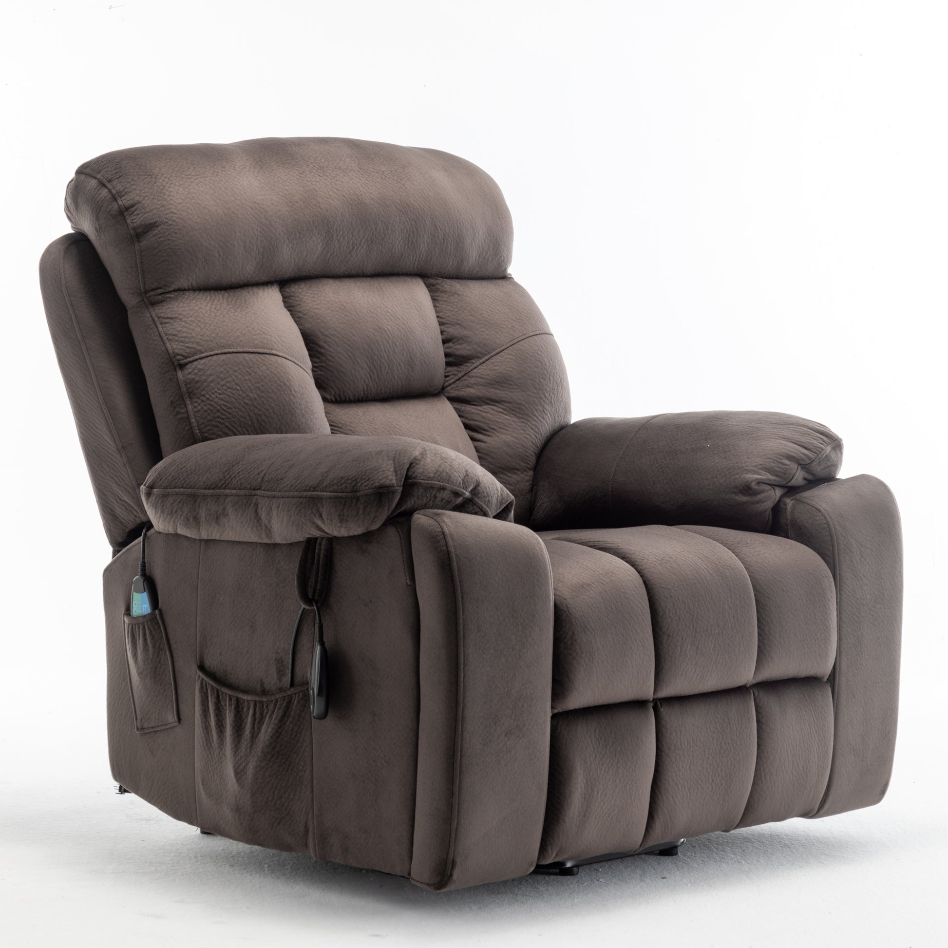 Recliners Lift Chair Relax Sofa Chair Livingroom Furniture Living Room Power Electric Reclining For Elderly Antique Brown Cotton Velvet