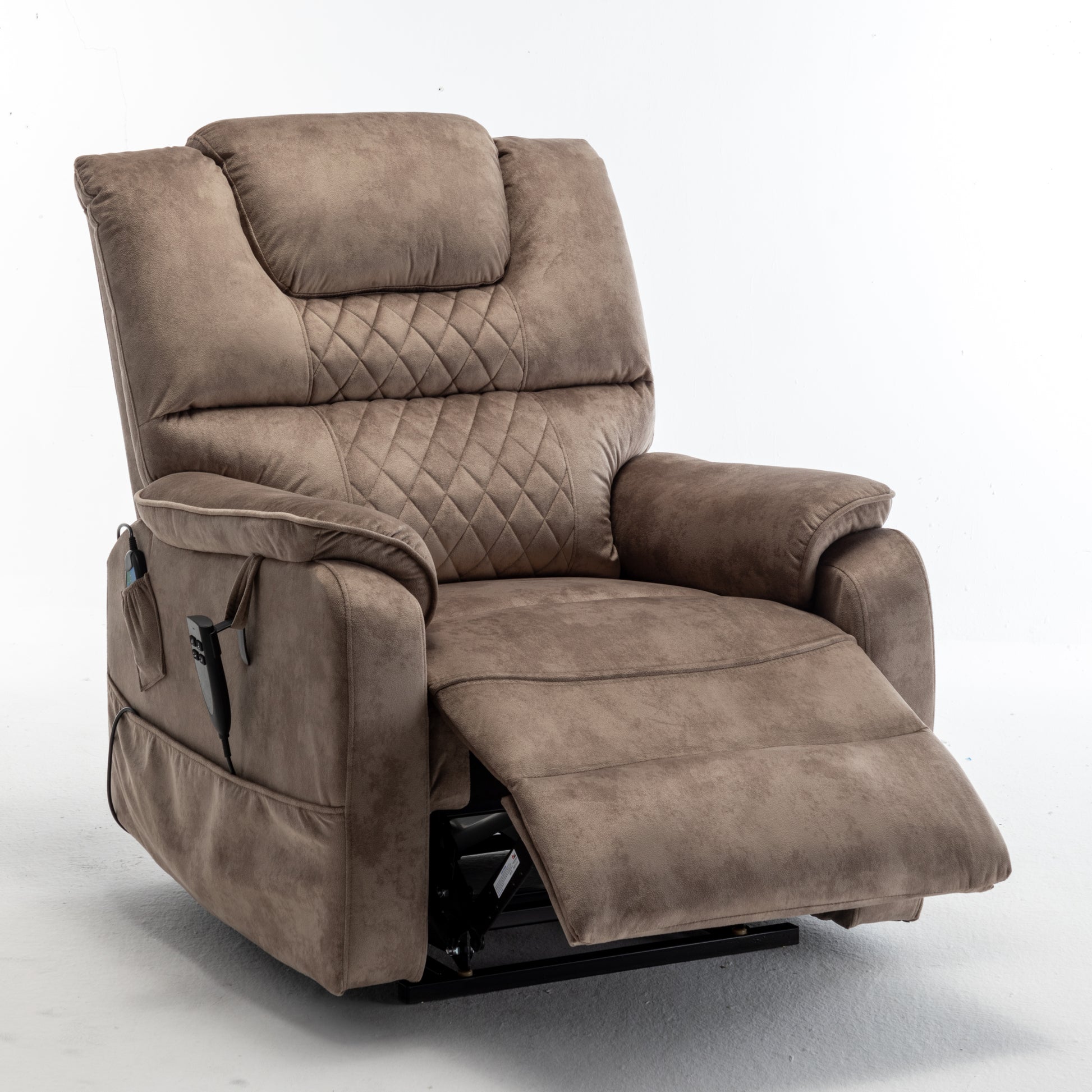 Lounge Chair Lift Chair Relax Sofa Chair Sitting Room Furniture Sitting Room Power Supply Elderly Electric Lounge Chair 180 Degree Lying Flat Beige Brown Cotton Velvet