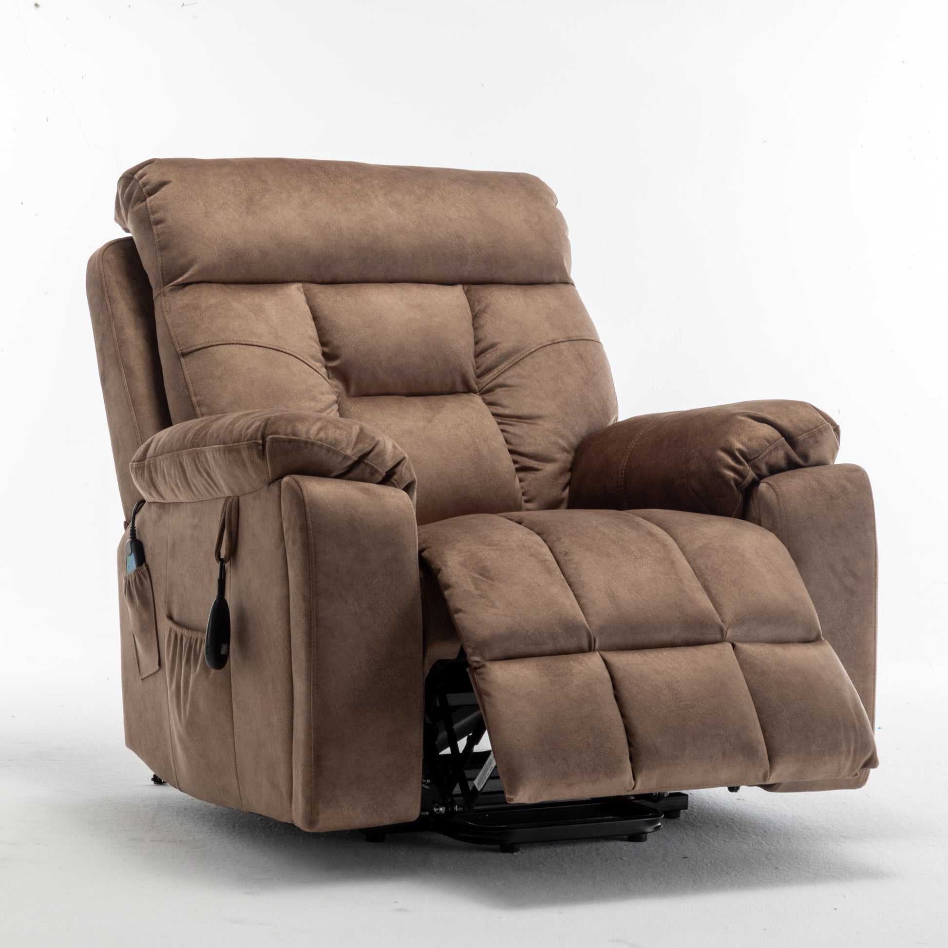 Recliners Lift Chair Relax Sofa Chair Livingroom Furniture Living Room Power Electric Reclining For Elderly Antique Brown Cotton Velvet