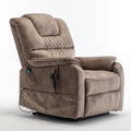 Lounge Chair Lift Chair Relax Sofa Chair Sitting Room Furniture Sitting Room Power Supply Elderly Electric Lounge Chair 180 Degree Lying Flat Beige Brown Cotton Velvet