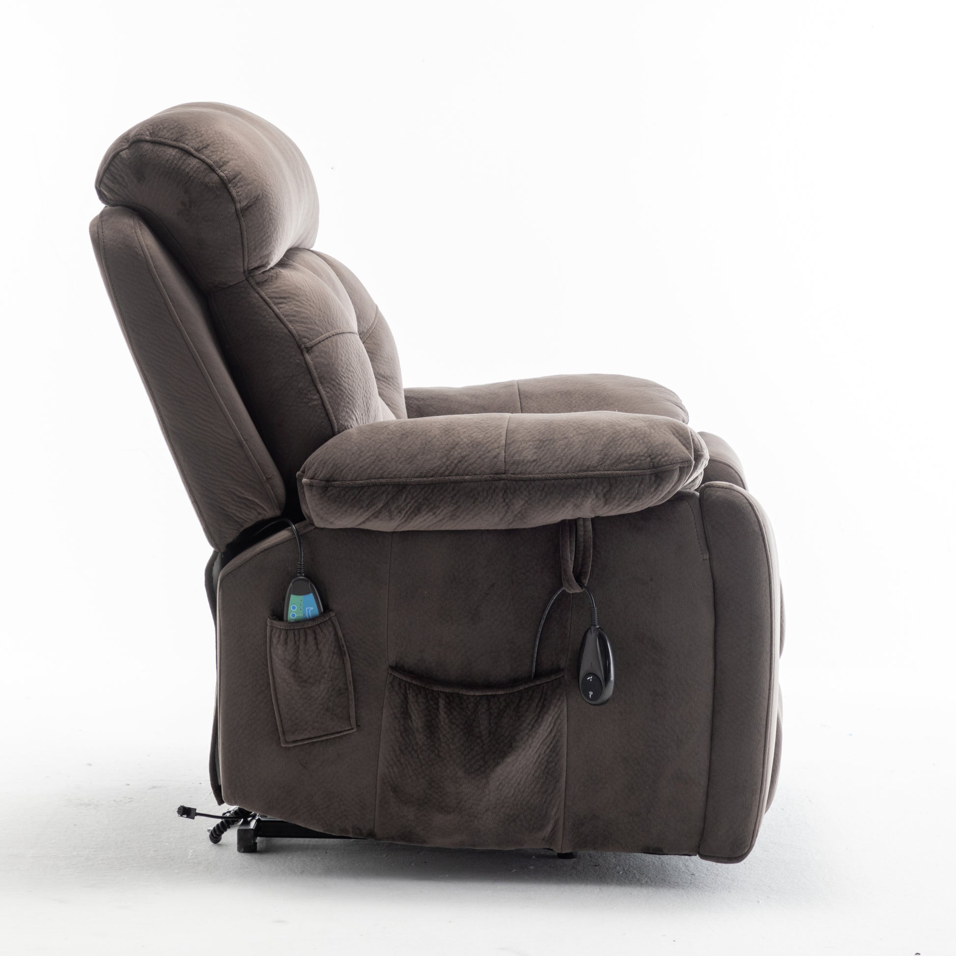 Recliners Lift Chair Relax Sofa Chair Livingroom Furniture Living Room Power Electric Reclining For Elderly Antique Brown Cotton Velvet