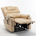 Lounge Chair Lift Chair Relax Sofa Chair Sitting Room Furniture Sitting Room Power Supply Elderly Electric Lounge Chair 180 Degree Lying Flat Beige Yellow Cotton Pu