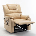 Lounge Chair Lift Chair Relax Sofa Chair Sitting Room Furniture Sitting Room Power Supply Elderly Electric Lounge Chair 180 Degree Lying Flat Beige Yellow Cotton Pu