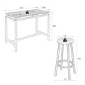 5 Piece Kitchen Counter Height Table Set, Bar Table With 4 Stools Brown Seats 4 Mdf