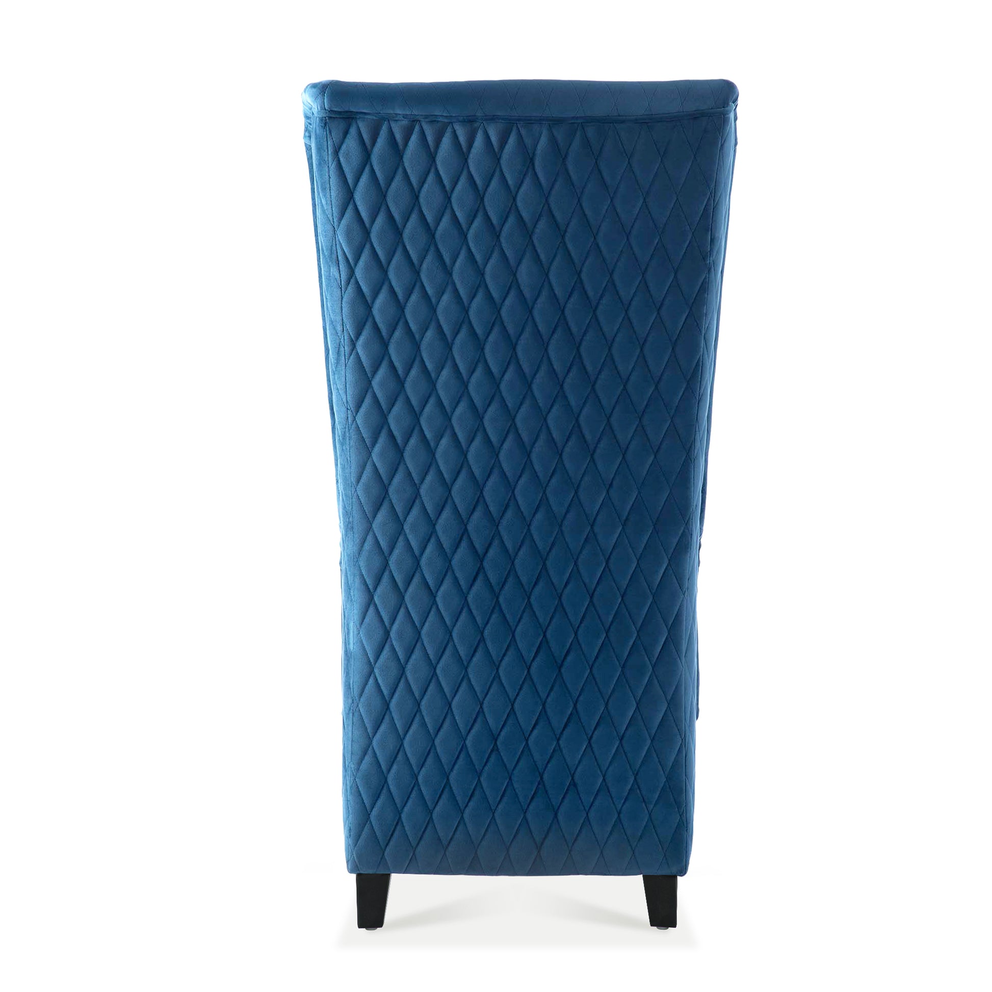 23.03''Wide High Back Velvet Accent Chair, Comfy High Wingback Chair, Living Room Chair With Soft Padded & Wooden Legs, Modern Side Chair For Living Room, Bedroom, Blue Blue Foam Fabric
