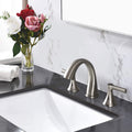 Widespread Bathroom Sink Faucets Two Handle 3 Hole Vanity Bath Faucet With Drain Assembly Brushed Nickel Brushed Nickel Stainless Steel