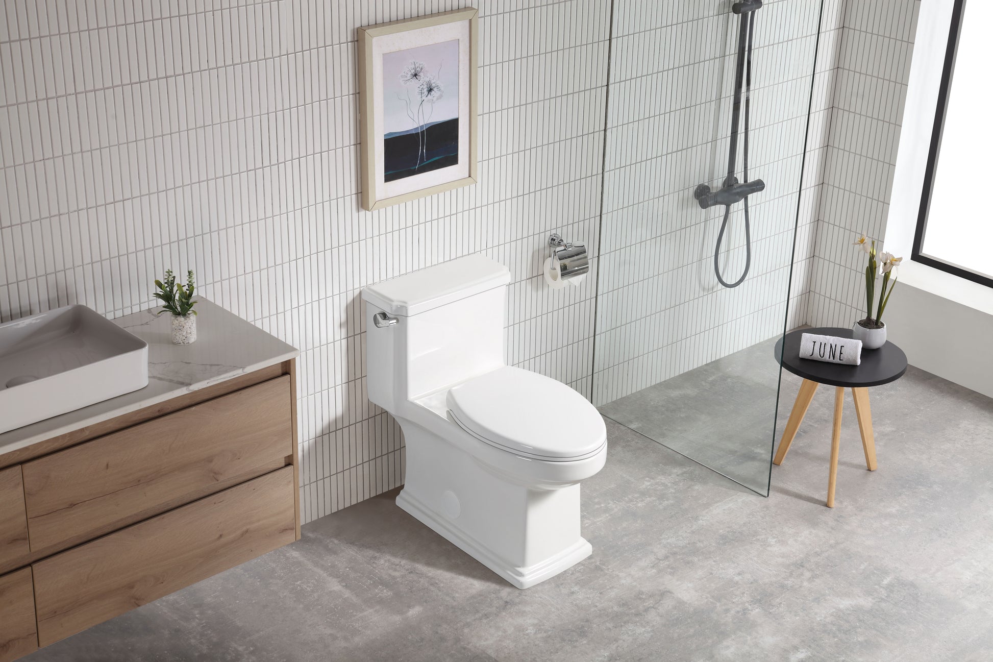 One Piece Toilet White Ceramic