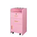 Locking Beauty Salon Storage Cabinet Hair Dryer Holder Stylist Equipment Drawer Pink Mdf