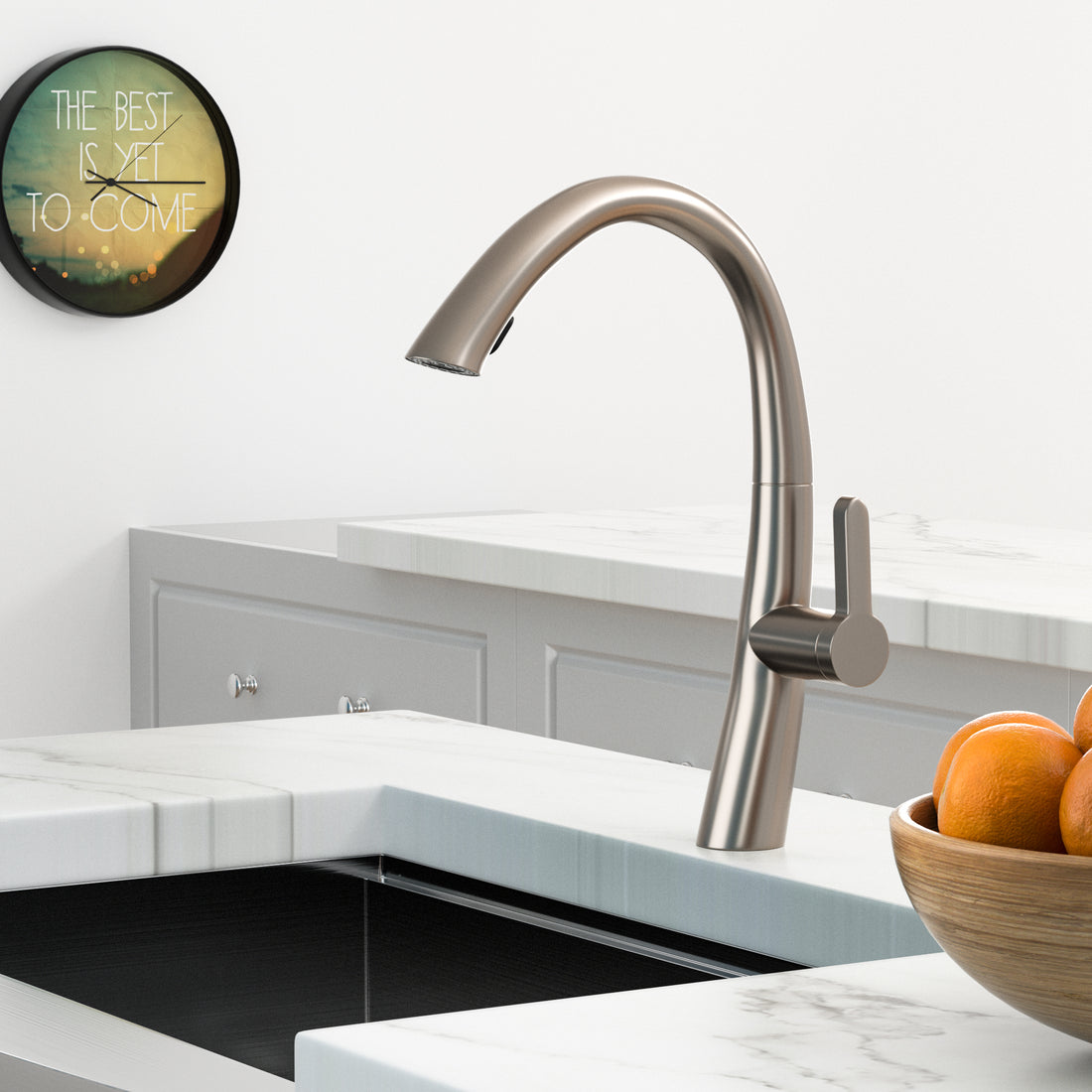 Kitchen Faucet With Pull Out Spraye,Brushed Nickel Brushed Nickel Stainless Steel