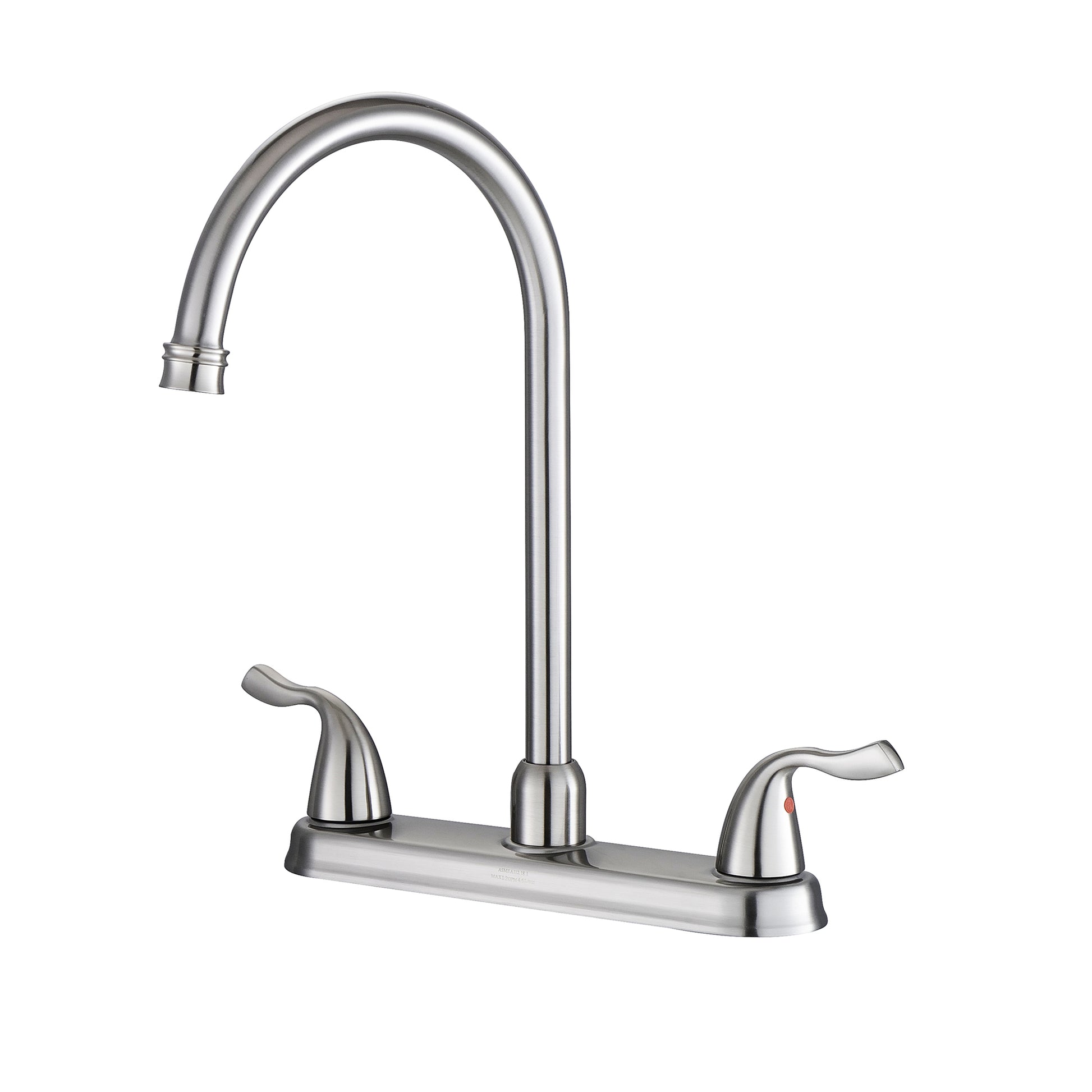 Kitchen Sink Faucet With 2 Handles, 3 Hole Installation, Brushed Nickel Brushed Nickel Stainless Steel