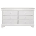Traditional Design Bedroom Furniture 1Pc Dresser Of 6X Drawers Faux Alligator Embossed Fronts White Finish Wooden Furniture White 5 Drawers & Above Bedroom Traditional White Wood
