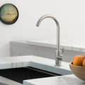 Kitchen Sink Faucet With Single Handles, Brushed Nickel Brushed Nickel Stainless Steel