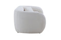 Mid Century Modern Curved Living Room Sofa, 3 Seat Boucle Fabric Couch For Bedroom, Office, Apartment, White White Fabric