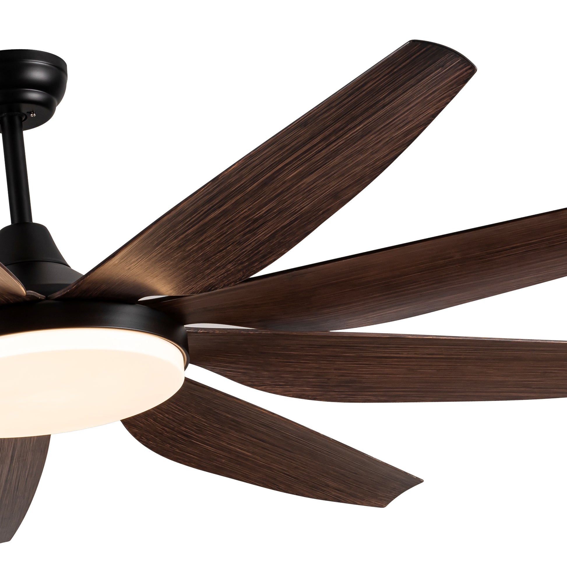 71" Integrated Led Lighting Ceiling Fan With 9 Solid Wood Blade Antique Brown Metal & Wood