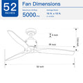 52 Antique Brown Ceiling Fan Without Light With Remote Control Antique Brown Metal & Wood