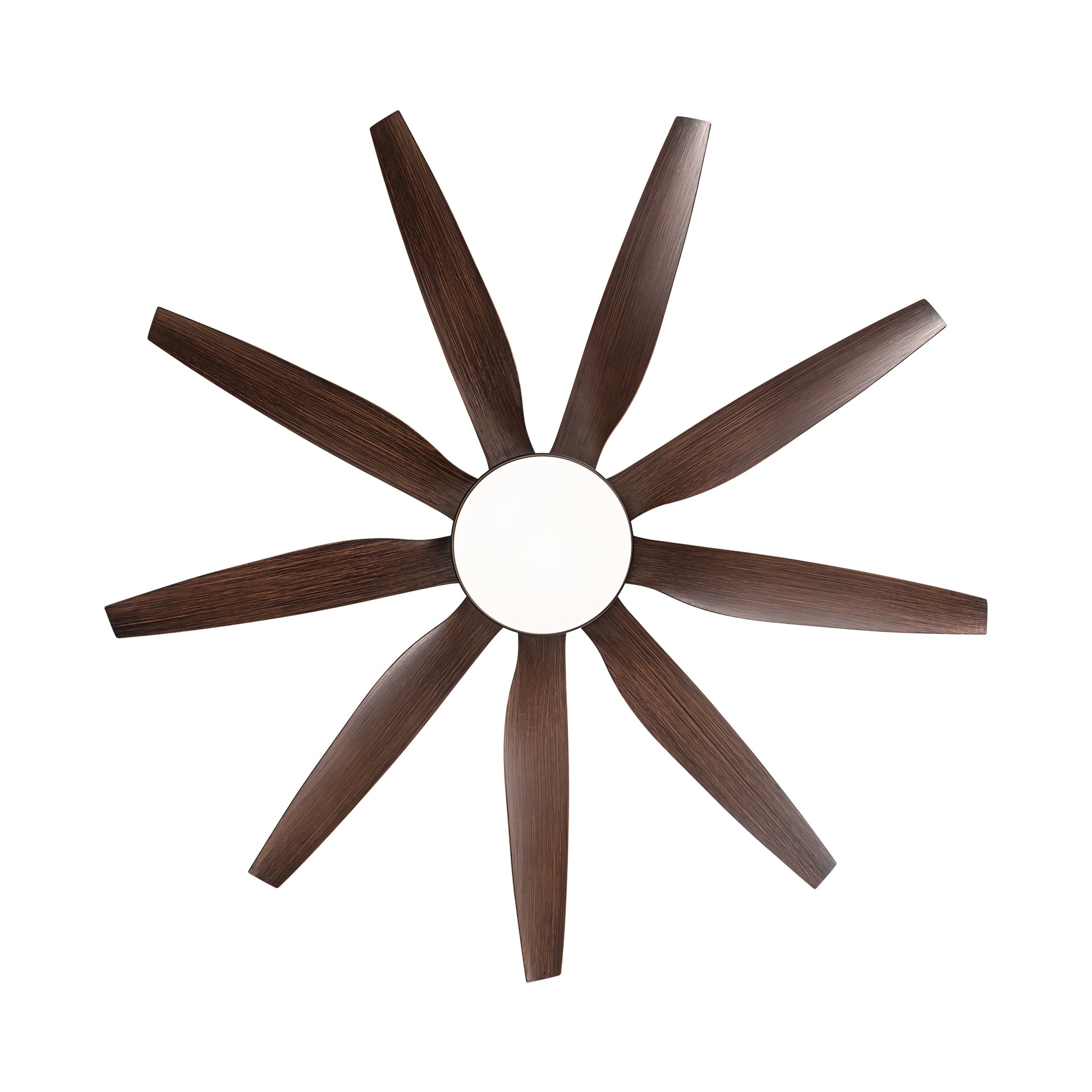 71" Integrated Led Lighting Ceiling Fan With 9 Solid Wood Blade Antique Brown Metal & Wood