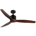 52 Antique Brown Ceiling Fan Without Light With Remote Control Antique Brown Metal & Wood