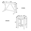 Farmhouse 3 Piece Counter Height Dining Table Set With Usb Port And Upholstered Stools,Cream Wood Wood Cream Seats 2 Wood Dining Room Solid Wood Farmhouse Rubberwood Trestle Rectangular Foam Solid Wood
