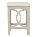 Farmhouse 3 Piece Counter Height Dining Table Set With Usb Port And Upholstered Stools,Cream Wood Wood Cream Seats 2 Wood Dining Room Solid Wood Farmhouse Rubberwood Trestle Rectangular Foam Solid Wood