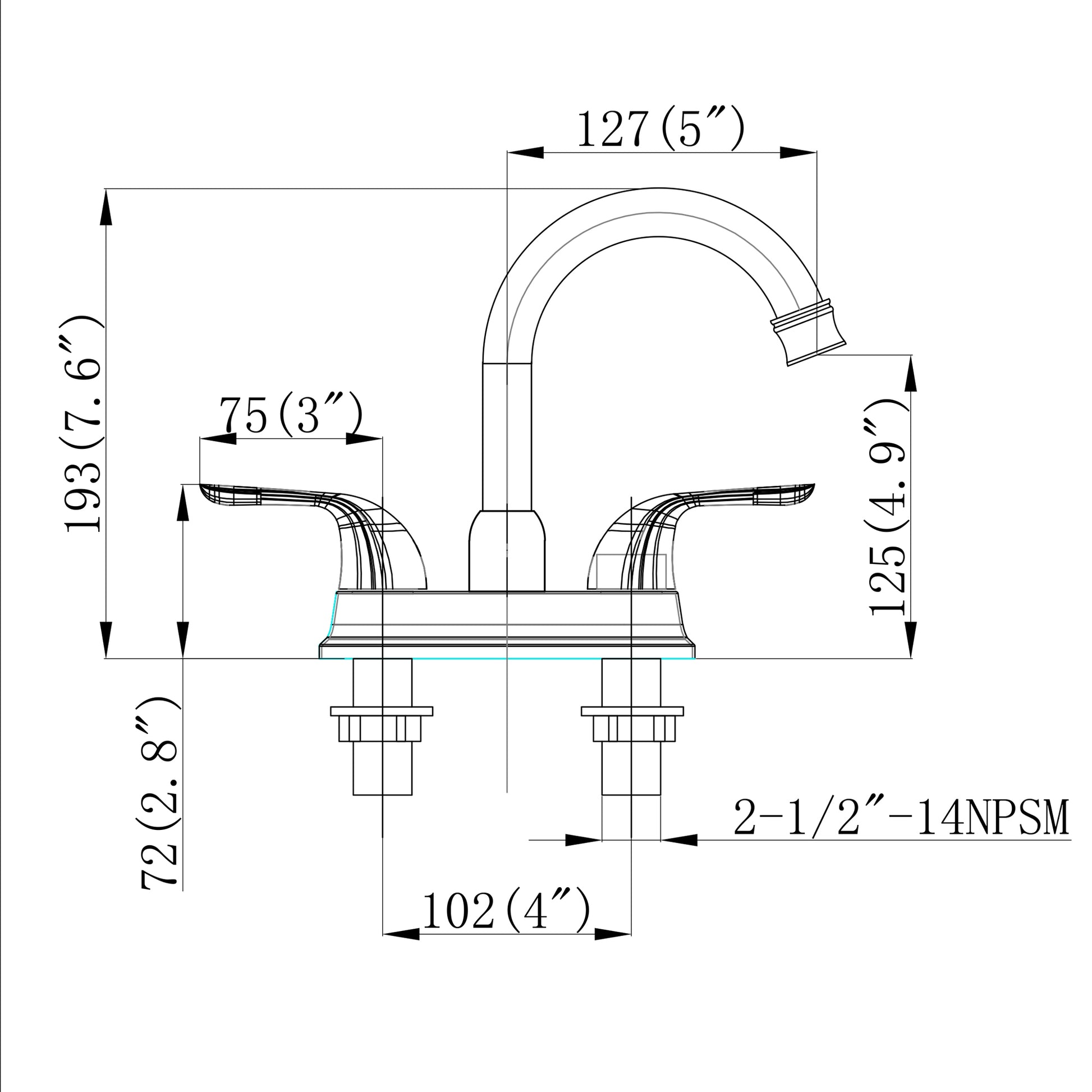 4 Inch 2 Handle Centerset Bathroom Faucet,With Pop Up Drain And 2 Water Supply Lines,Brushed Nickel Brushed Nickel Stainless Steel