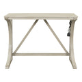 Farmhouse 3 Piece Counter Height Dining Table Set With Usb Port And Upholstered Stools,Cream Wood Wood Cream Seats 2 Wood Dining Room Solid Wood Farmhouse Rubberwood Trestle Rectangular Foam Solid Wood