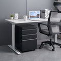3 Drawer File Cabinet With Lock, Steel Mobile Filing Cabinet On Anti Tilt Wheels, Rolling Locking Office Cabinets Under Desk For Legal Letter Size Black Metal