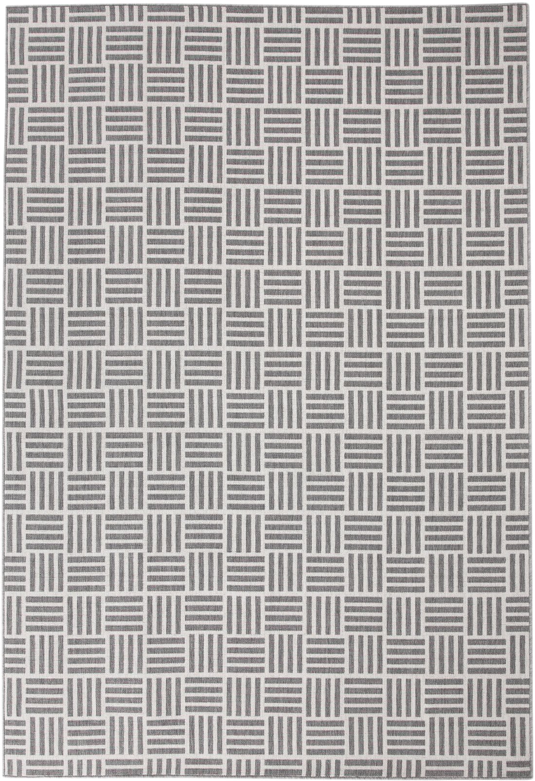 Nantucket White And Gray Polypropylene Indoor Outdoor Area Rug 5X8 White Polypropylene